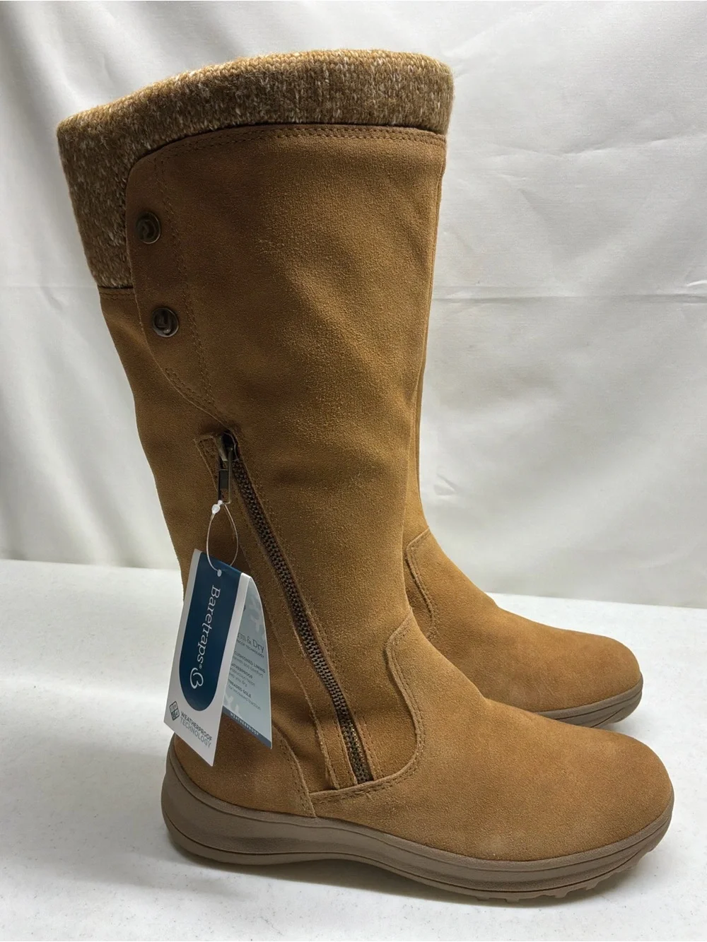 BareTraps Adelle Tall Tan Winter Boots with Faux-Fur Cuff